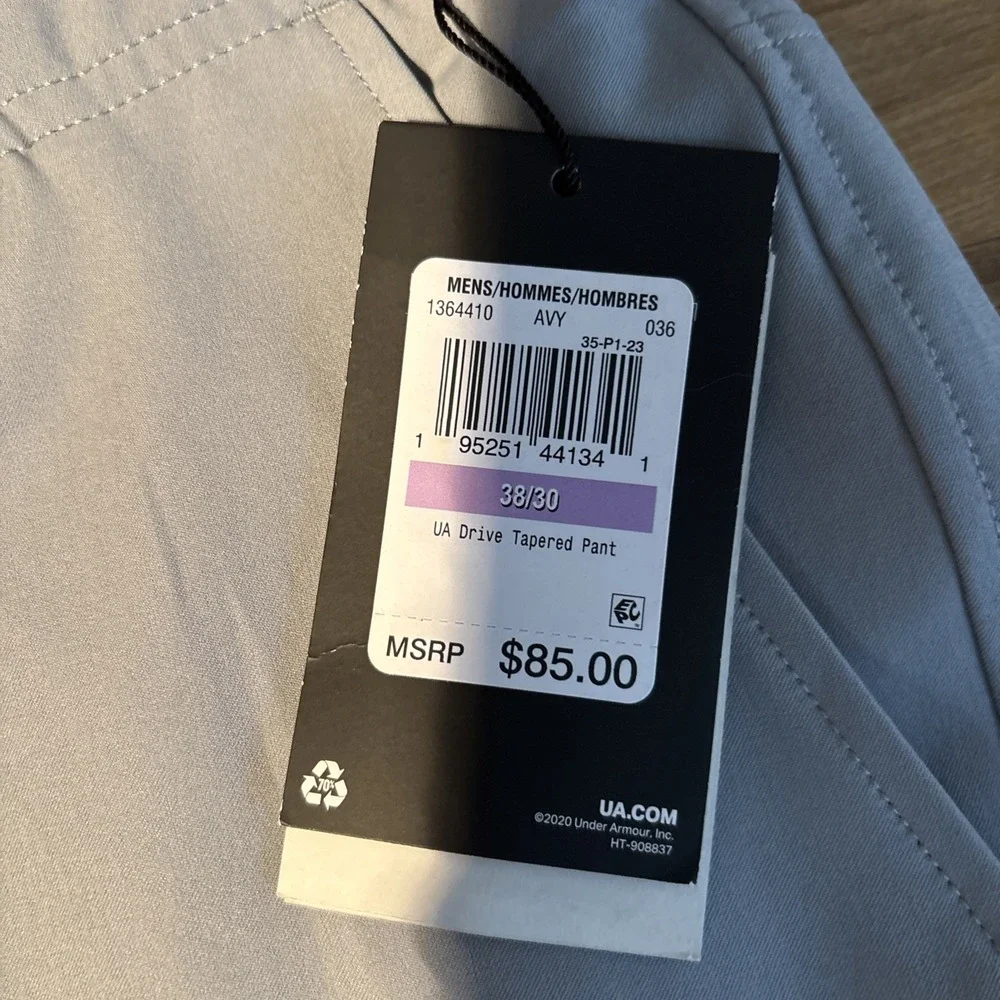 Under Armour Drive Tapered Golf Pants Mens 38x30 Gray UA Storm 1364410 NEW